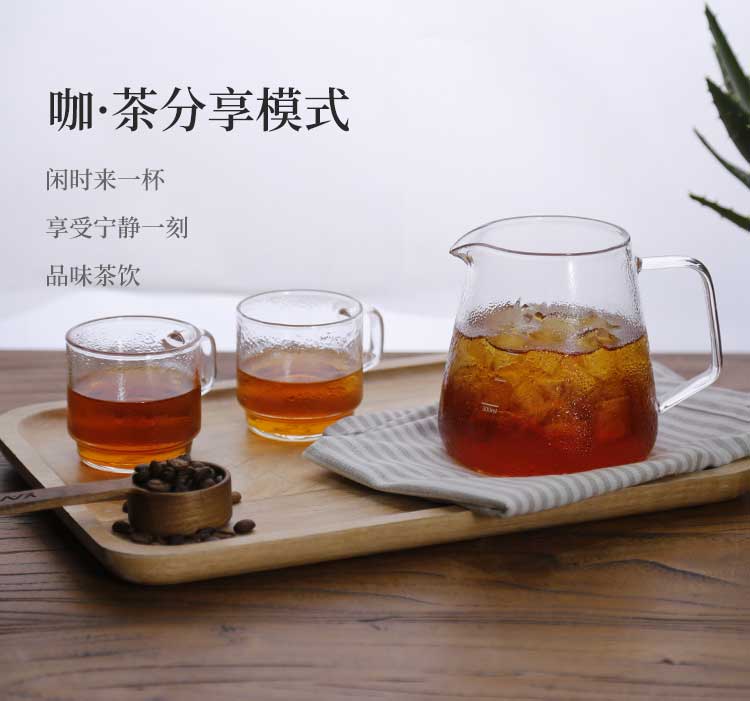 LOOKYAMI錘目紋分享壺 精品玻璃手沖加厚耐熱公道品杯套裝-大圖1